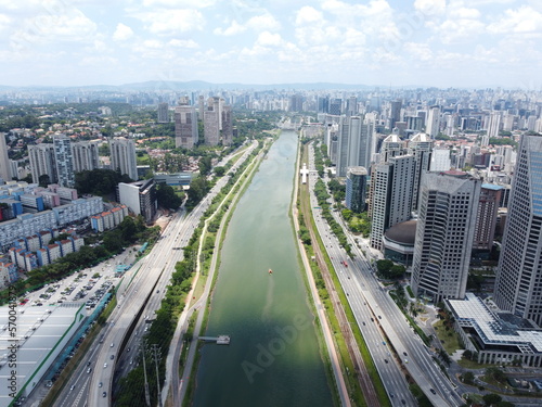 Estaiada Bridge seem from above 