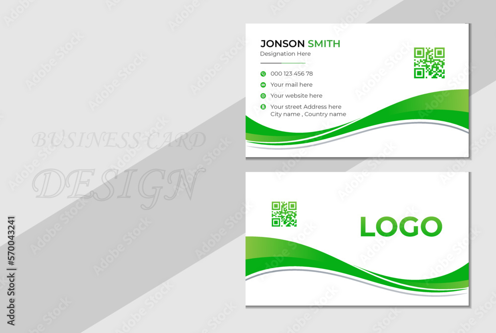 Naklejka premium Business Card Template. Creative and Clean Business Card Template. Double-sided Creative Business Card Template . Modern Business Card. Minimalist Business Card Template. Business Card Design.