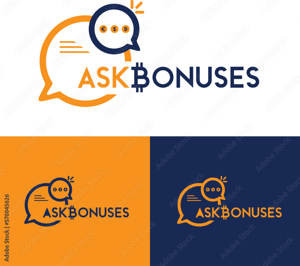 Obraz premium Ask Bonuses live chat trading logo design