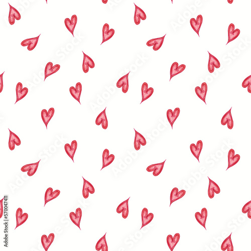 Seamless pattern with hearts and balloons