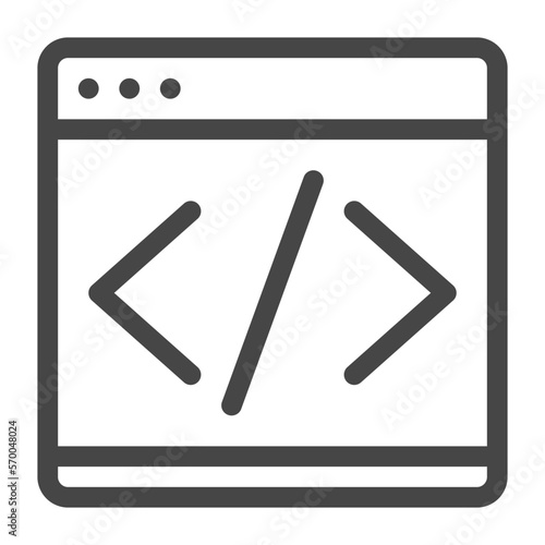 Software Development vector icon in line style isolated on white background.
