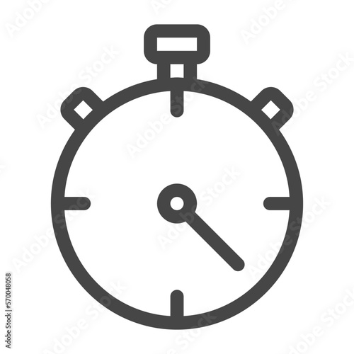 Stopwatch vector icon in line style isolated on white background.