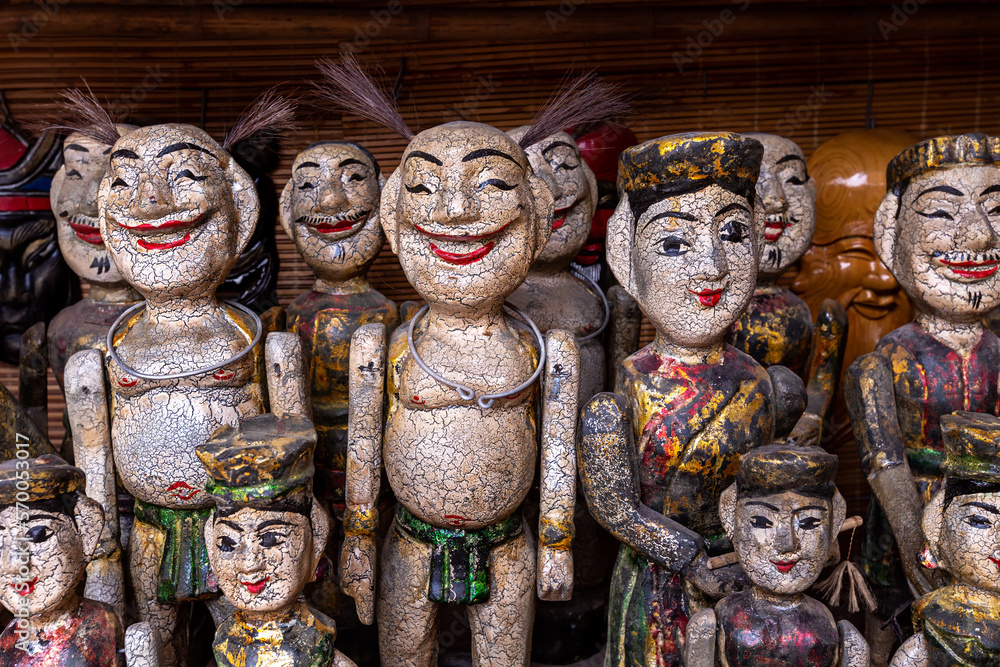 Traditional Vietnamese puppets used in the ancient art of water puppets Roi Nuoc .Vietnam