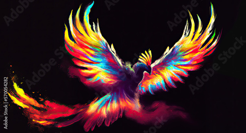 Griffin in Rainbow Iridescence Colors photo