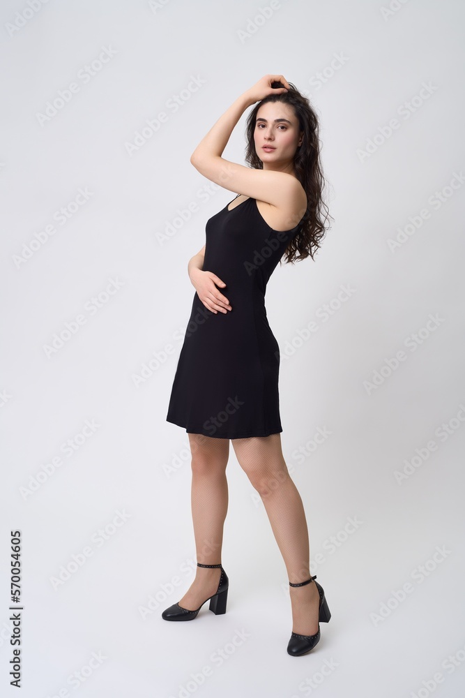Elegant woman in black dress Elegant woman in black dress