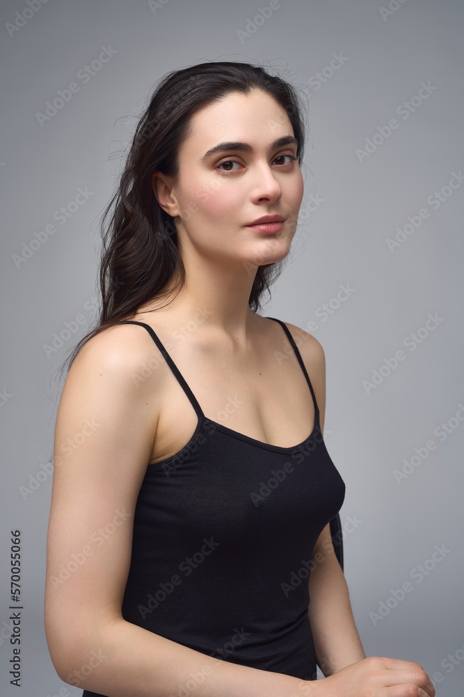 Stylish woman in black dress Stylish woman in black dress