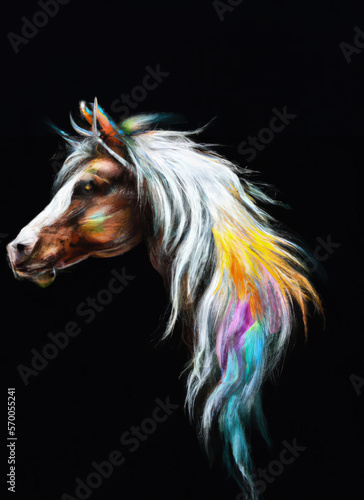 Horse in Rainbow Iridescence Colors © PHILLIP