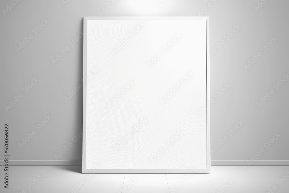 white empty poster background. Generative AI white empty poster background. Generative AI