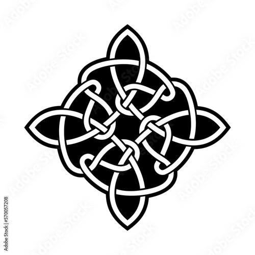 Traditional celtic knots used for decoration or tattoos. Endless basket weave knots. Traditional element of Scandinavian or Irish ancient ornament. Celtic Tattoo design. Isolated vector element