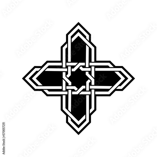 Traditional celtic knots used for decoration or tattoos. Endless basket weave knots. Traditional element of Scandinavian or Irish ancient ornament. Celtic Tattoo design. Isolated vector element