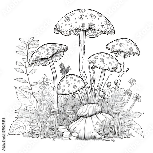 Discover the Magic of Coloring: Explore Unique Shroom and Mushroom Patterns in Our AI Generative Coloring Book Pages for Adults Printable Mandala Drawing Relaxing and Self Care 