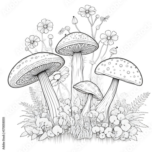 Discover the Magic of Coloring: Explore Unique Shroom and Mushroom Patterns in Our AI Generative Coloring Book Pages for Adults Printable Mandala Drawing Relaxing and Self Care 