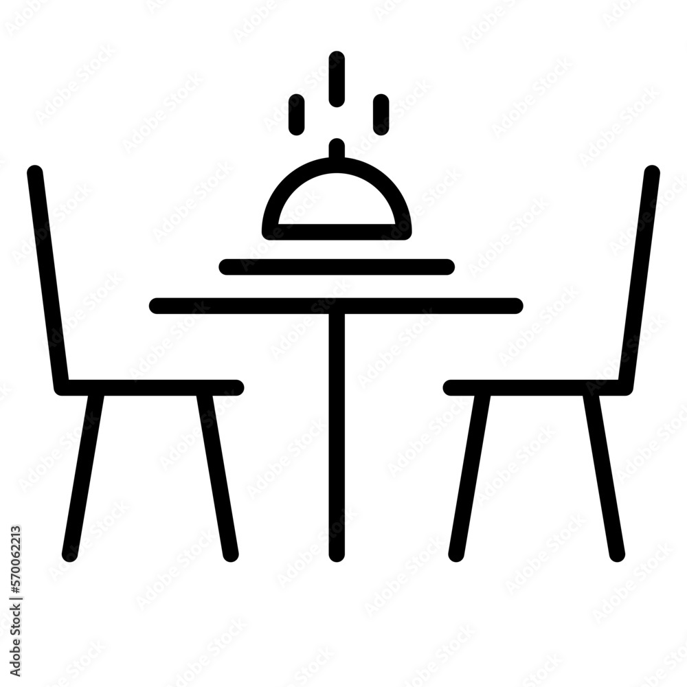 Outline Restaurant table icon Stock Vector | Adobe Stock
