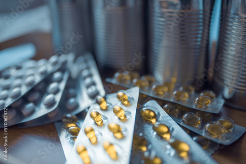 Pile of vitamins -  Medicine storage and hoarding - Preparing for the cold season and sickness