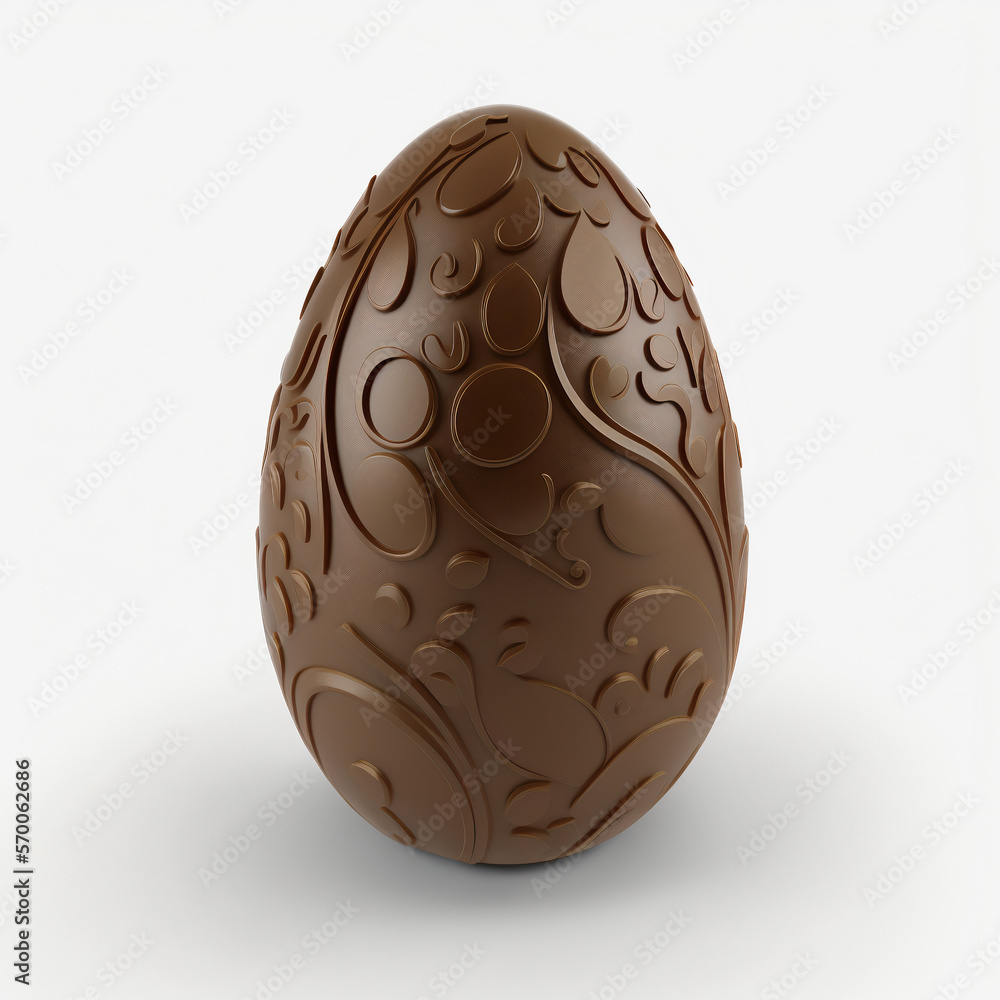 Elegant chocolate easter egg with ribbon Elegant chocolate easter egg with ribbon
