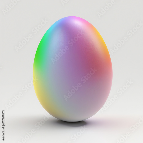 Rainbow colorful easter egg white background
