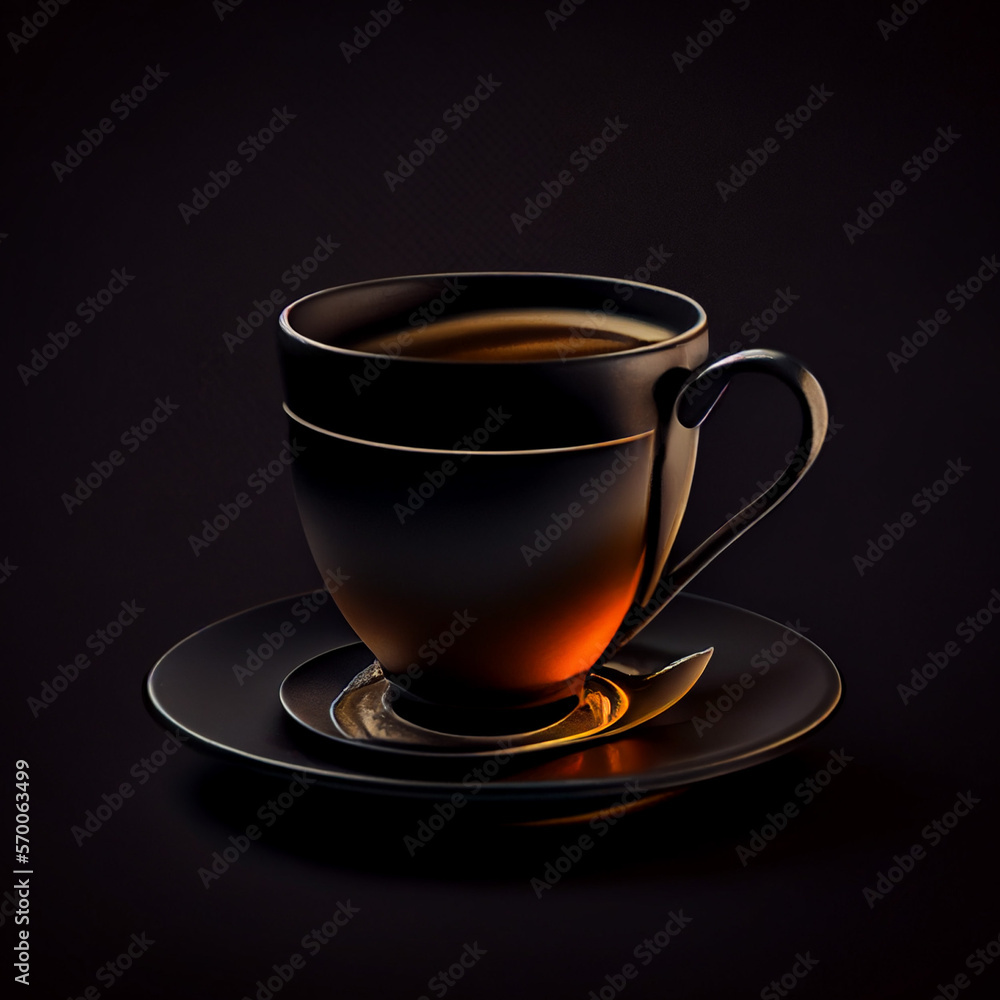 ai generated illustration of cup of tea on dark background ai generated illustration of cup of tea on dark background