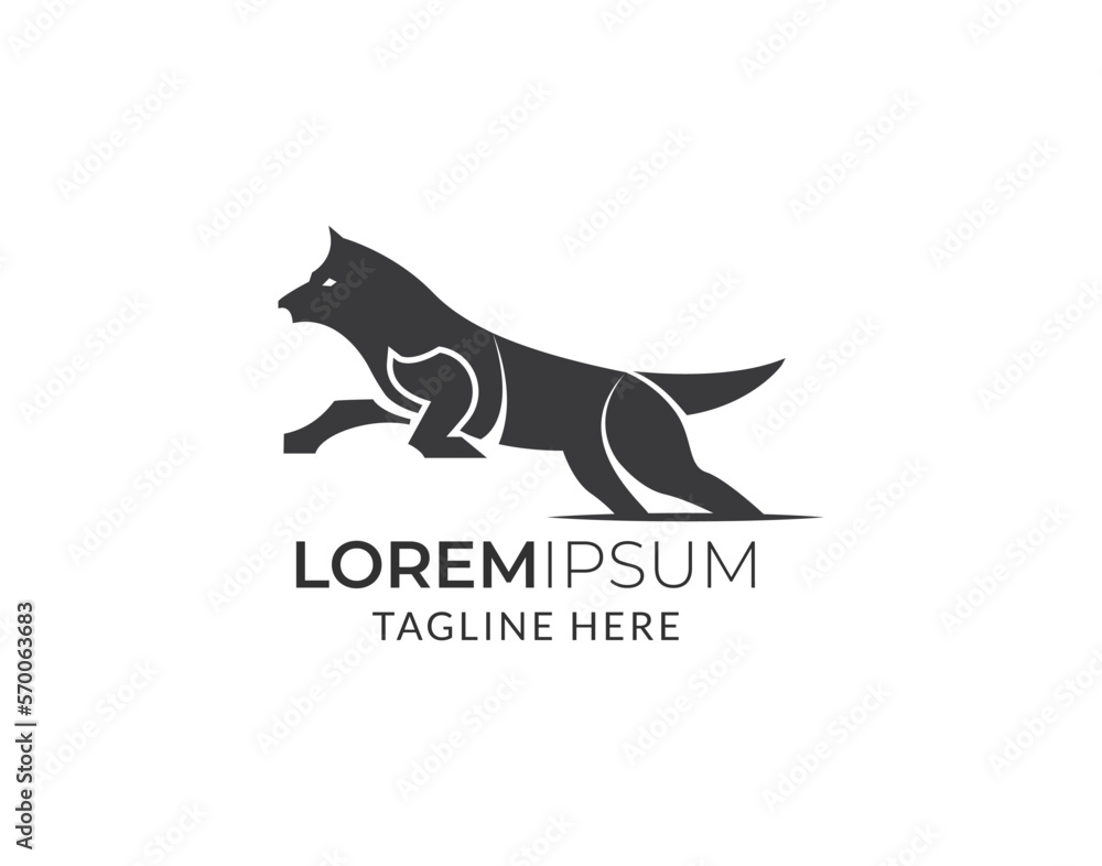 Vector wolf logo vector icon illustration. Vector wolf logo vector icon illustration.
