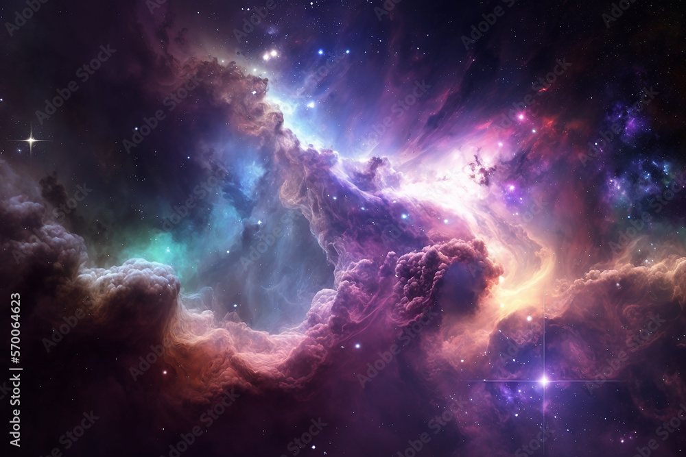Fototapeta premium Abstract nebula in outer space. generative ai