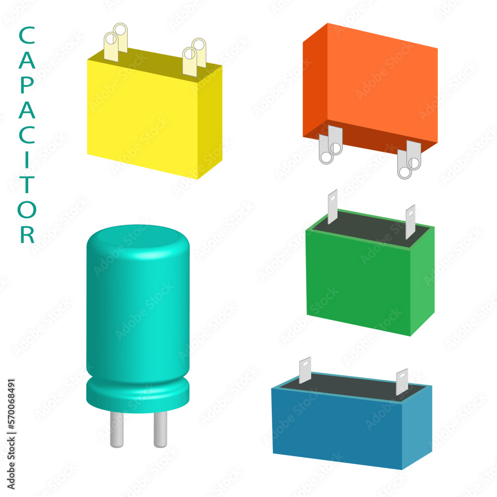 capacitor. Icon of the capacitor. The electronic component. Capacitor