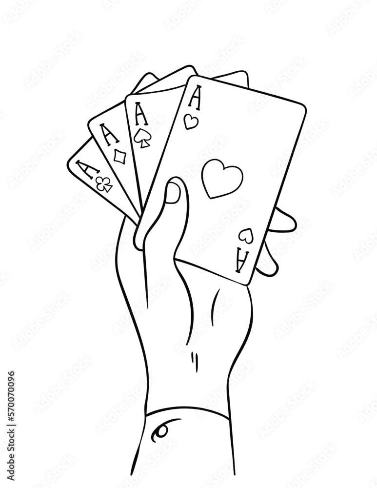 Cowboy Game Cards Isolated Coloring Page for Kids Stock Vector | Adobe ...