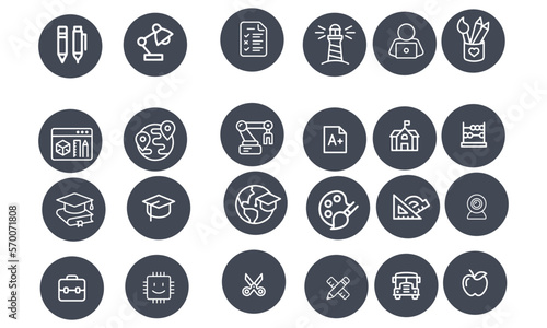 Education Outline Icons vector design