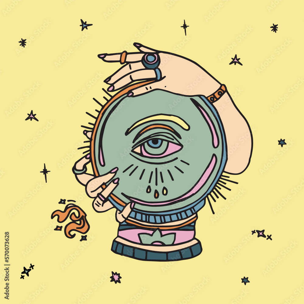 Crystal ball with hands Crystal ball with hands