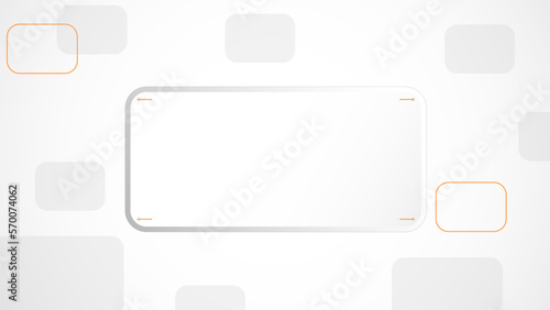 white grey rectangle technology background abstract. technology with line digital color grey, orange, dot, hi-tech, vector. rectangle technological for web banner, background, structure, object. 