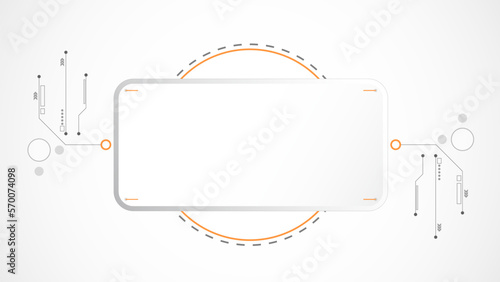 white grey rectangle technology background abstract. technology with line digital color grey, orange, dot, hi-tech, vector. rectangle technological for web banner, background, structure, object. 