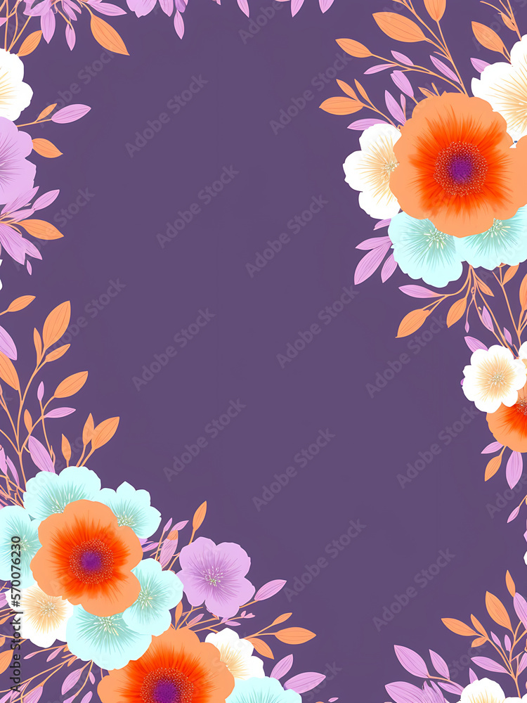 Abstract Floral Spring or Summer Design - Generative AI Image