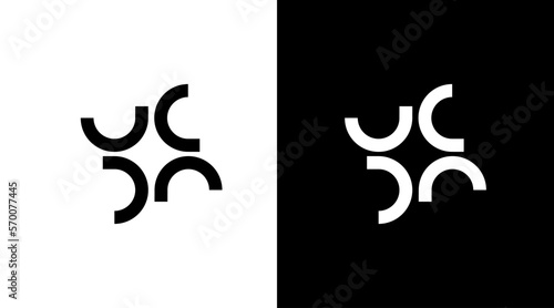 C logo vector monogram letter initial black and white icon illustration style Design template