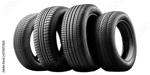 car tire isolated on white background photo