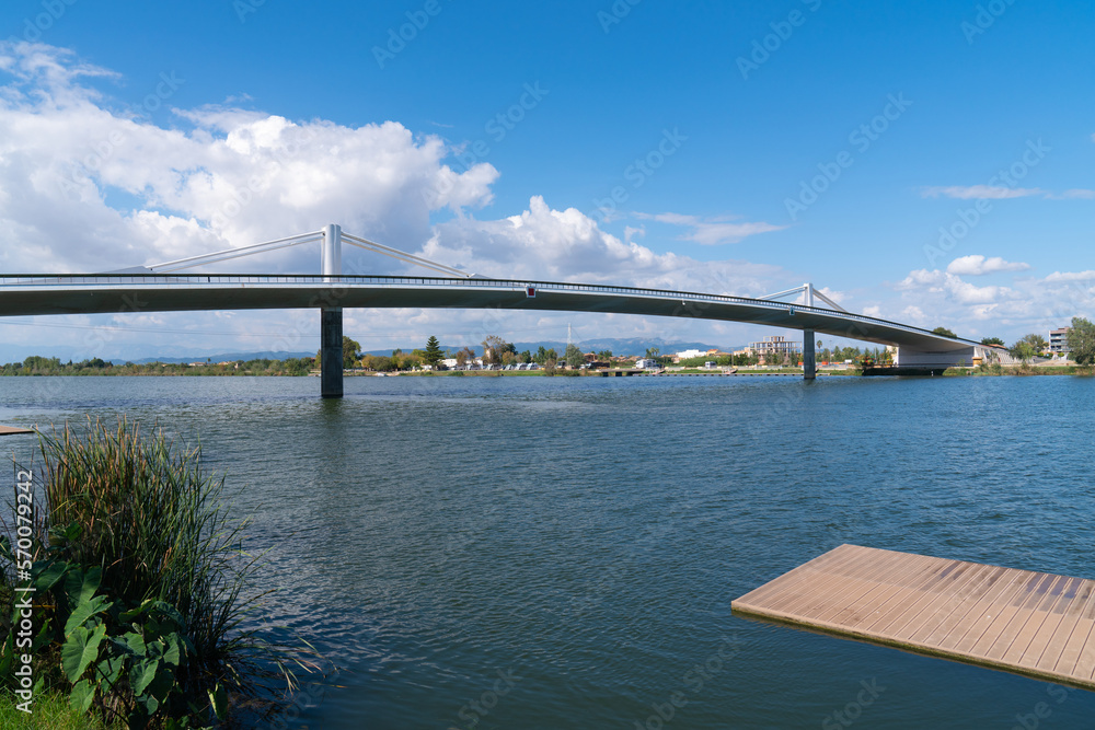 Ebro Delta, Tarragona, Catalonia, Spain Sant Jaume d`Enveja new bridge Lo Passador