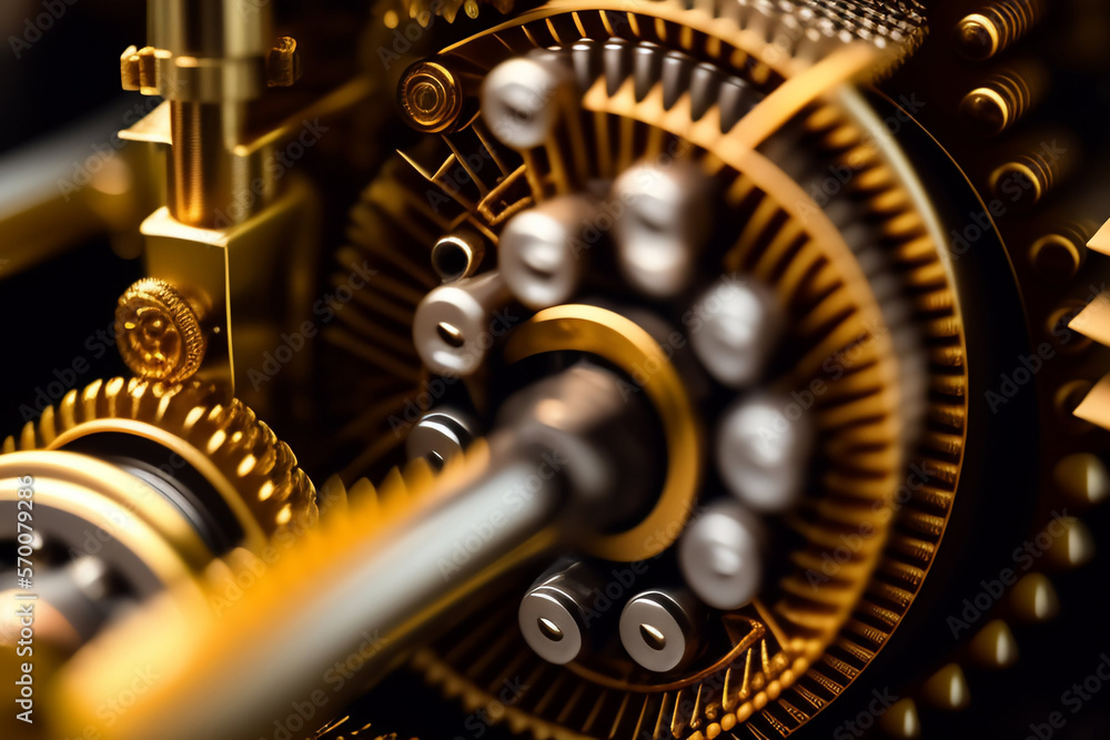 primer plano de una intrincada maquinaria compuesta por múltiples ...
