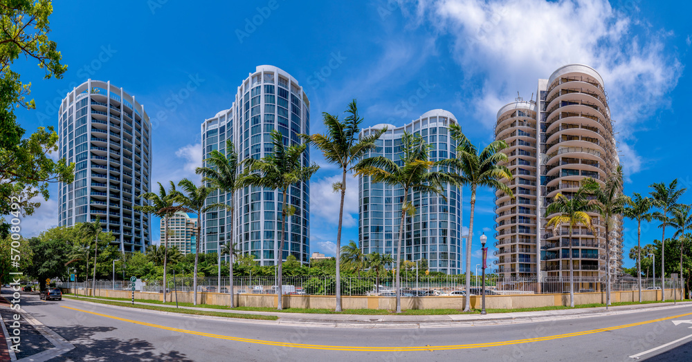 MIAMI, FLORIDA CIRCA MAY, 2022 Condominiums at Coconut Grove
