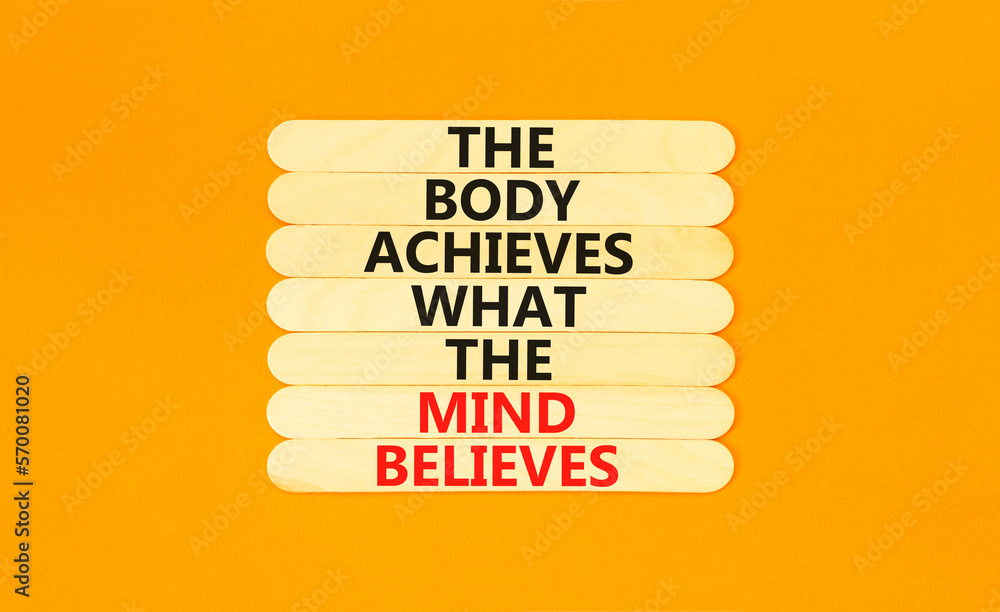 Mind and body symbol. Concept words The body achieves what the mind