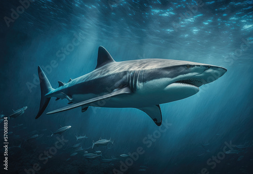 shark in the sea created with Generative AI technology © Robert Herhold