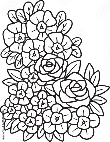 Rose Flower Isolated Coloring Page for Kids