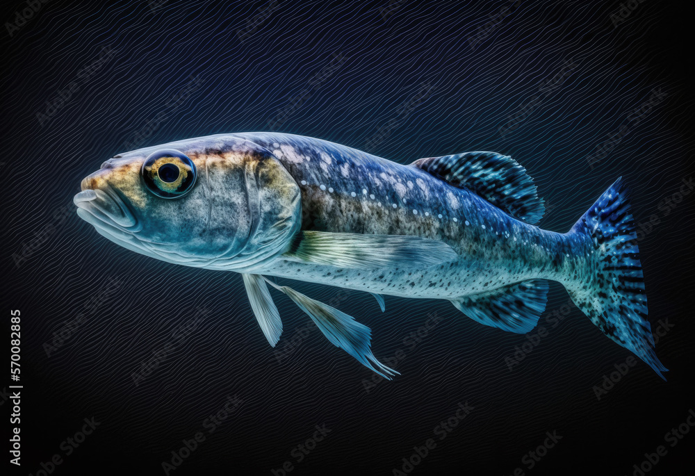 Fototapeta premium pretty fishes in the darken ocean created with Generative AI technology