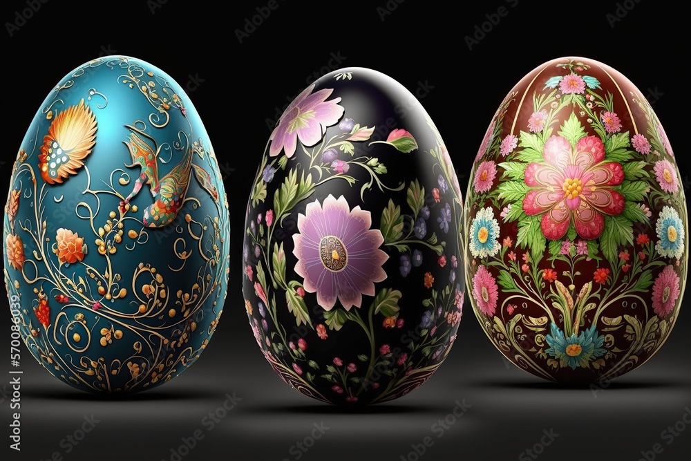 beautiful decorated easter eggs, Generative ai
beautiful decorated easter eggs, Generative ai