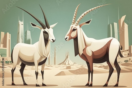 Saudi Arabia s Jeddah is home to white oryx and Arabian oryx. Generative AI