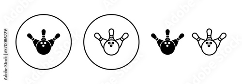 Bowling icon vector for web and mobile app. bowling ball and pin sign and symbol.