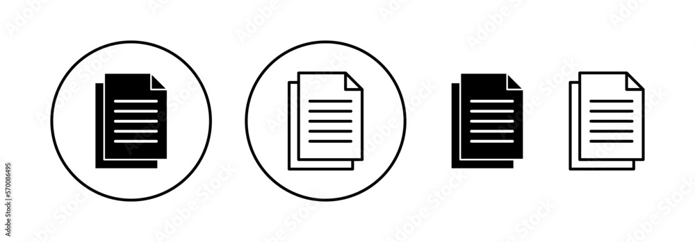 Document icon vector for web and mobile app. Paper sign and symbol. File Icon Document icon vector for web and mobile app. Paper sign and symbol. File Icon