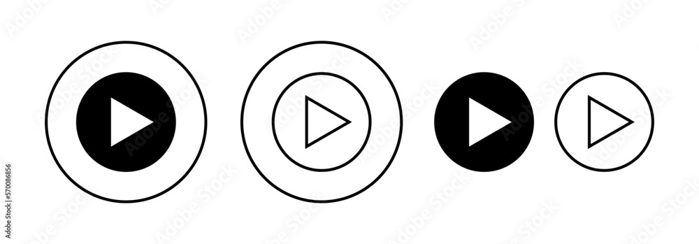 Play Icon vector for web and mobile app. Play button sign and symbol Play Icon vector for web and mobile app. Play button sign and symbol