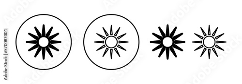 Sun icon vector for web and mobile app. Brightness sign and symbol.