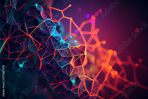 Abstract polygonal space low poly dark background with connecting dots and lines. Connection structure. Science background. Futuristic polygonal background. Triangular background. Wallpaper.High © Imaginarium_photos