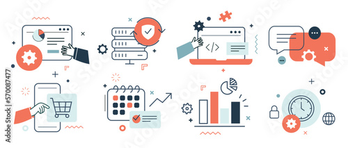 Digital business concept illustrations Modern vector style for graphic