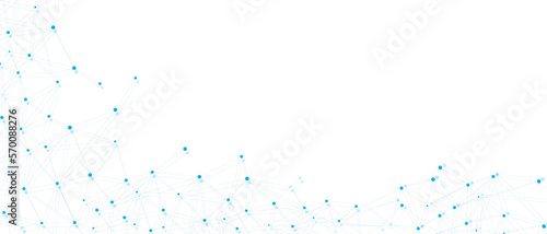 Blue network. Abstract connection on white background. Network technology background with dots and lines for desktop. Ai system background. Abstract concept. Line background, network technology