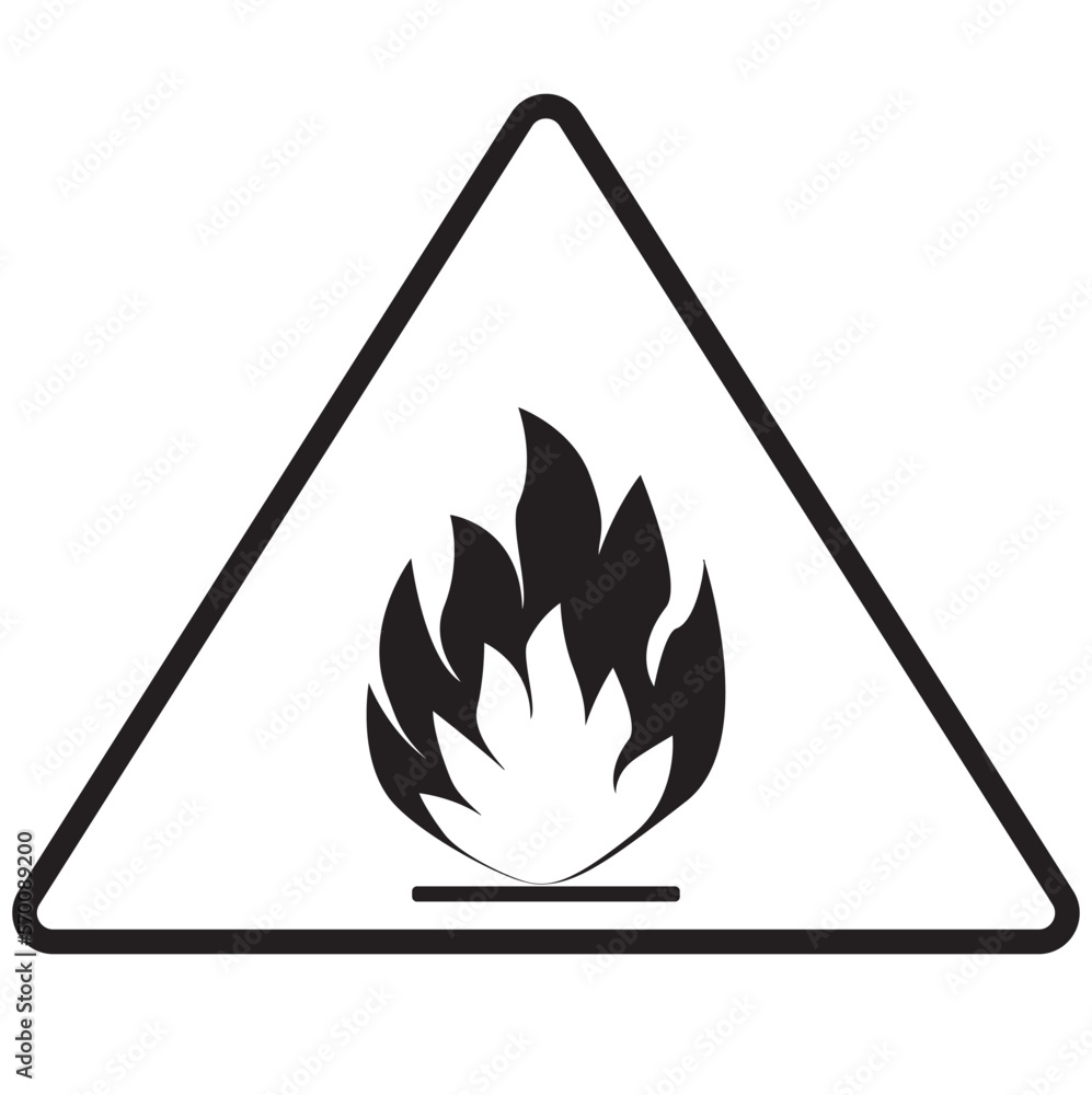 fire hazard illustration icon on white background fire hazard illustration icon on white background