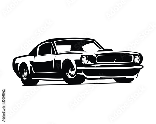 Vintage Chevrolet muscle car vector design. isolated white background view from side. Best for logo  badge  emblem  icon  sticker design.